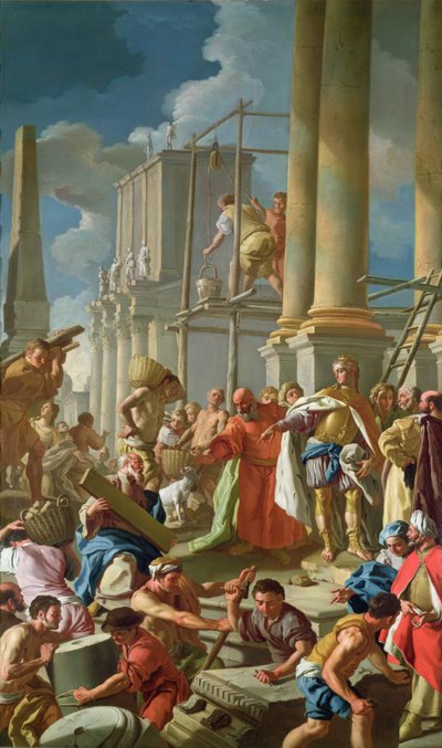 Scena di costruzione classica da Francesco de Mura